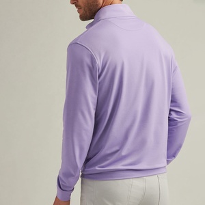 Felpa da <span class=keywords><strong>uomo</strong></span> 1/4 con cerniera girocollo felpa con collo finto felpa da Golf con tecnica ricamata per la stagione primaverile - Product Image 3