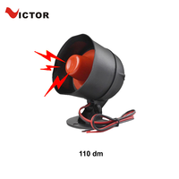 Sirène d'alarme de voiture unidirectionnelle Victor 12V, haut-parleur noir et rouge, 1 tonalité, 15W, 110dB, 6006, ajustement universel, portée de 10 à 50m