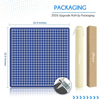 Tapis de Mahjong Antidérapant 33 Pouces en Néoprène, Base en Caoutchouc Imprimée Personnalisée Américaine, Housse de Table Inodore et Silencieuse, Usine DDP USA