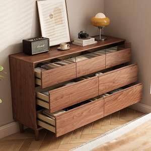 Cómoda de nogal negro norteamericano, gabinete de almacenamiento de madera maciza con ocho cajones, gabinete auxiliar para dormitorio o entrada - Product Image 5