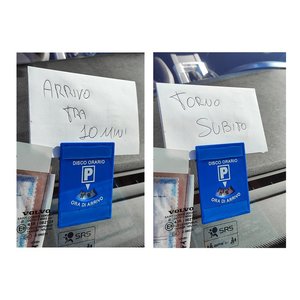 Disco di parcheggio in plastica rigida con segnale di avvertimento a doppia faccia per parcheggio a breve termine, 80x60mm-auto e moto/accessori per auto - Product Image 4