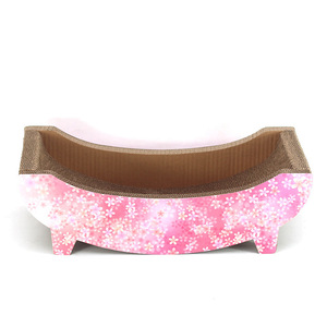 Cat Boat Corrugated Cardboard Scratcher Floral Pattern Cat Toy For Cats Wear Resistant <b>Scratch</b> <b>Pad</b> 1 Level Pet Bed - Product Image 2
