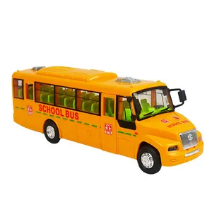 고품질 노란 학교 버스 음악과 빛을 가진 플라스틱 장난감 차 모형 마찰 장난감 차량