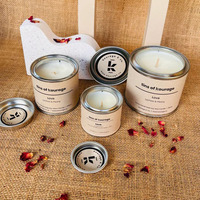 Boîtes rondes en étain pour bougies, peinture à l'huile, argent, personnalisées, liquide, matcha, café en poudre, thé, 8OZ, 10OZ, 12OZ, étiquette adhésive