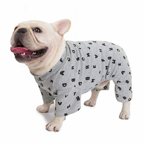 Offre Spéciale <span class=keywords><strong>Bouledogue</strong></span> Français Velours Pyjamas Chaud Doux Lettre Imprimé Chiot Chien Vêtements Pet Vêtements Salopette Coton Chien Pyjamas - Product Image 1