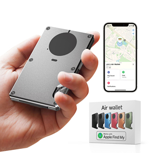 กระเป๋าสตางค์อัจฉริยะป้องกันการโจรกรรมสำหรับผู้ชายสไตล์โมเดิร์น ใช้งานร่วมกับ Find My ได้ พร้อมที่ใส่บัตรอะลูมิเนียมแบบหนีบ - Product Image 6