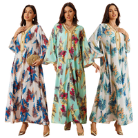 Robe de luxe pour femmes musulmanes au printemps et en automne, robe élégante brodée à imprimé numérique, vêtements islamiques simples