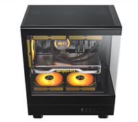 Boîtier d'ordinateur de bureau de jeu AIGO V60 Seaview Full Tower MicroATX panoramique avec refroidissement par eau 240 BLACK