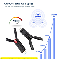 Tarjeta de Red Inalámbrica WiFi 6 AX3000 de Fábrica, Adaptador WiFi USB 3.0 de Doble Banda de 2.4 GHz y 5 GHz para Computadoras con Windows 10/11