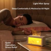 Diffuseur d'huiles essentielles avec effet de flamme de cheminée, humidificateur d'air pour la maison, 7 couleurs de lumière, avec télécommande