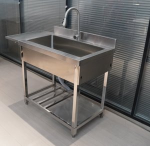 โต๊ะอ่างล้างจานพับได้สแตนเลส 201 ป้องกันสนิม ทนทานต่อการกัดกร่อน ใช้งานได้หลากหลายสถานการณ์ จากโรงงานโดยตรง - Product Image 1