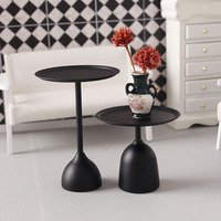 Modèle miniature Table basse géométrique en fer Table à thé ronde 1:12 Points Ob11 meubles de maison de poupée bricolage