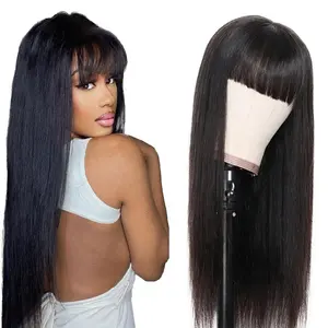 Hot Beauty 13x4 Hd Lace Frontal Wig With Bang Wholesale Brazilian Virgin Human Hair Vendor Human Hair Lace Front Wigs