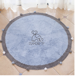 <span class=keywords><strong>Tapis</strong></span> en coton biologique avec fonction d'absorption d'eau antidérapante et pompon animal mignon pour la chambre de jeu de bébé et d'enfants. - Product Image 4