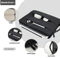 Housse pour ordinateur portable durable et portable de 13/14/15,6 pouces, résistante aux chocs, imperméable, en polyester, avec sangles noires