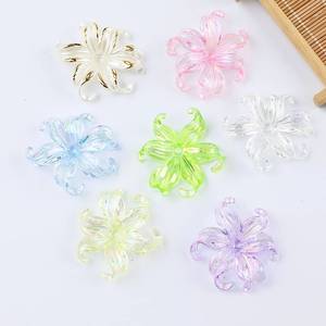 เครื่องประดับผมรูปดอกไม้เรซิ่นพลาสติก ให้ความรู้สึกพลังขัน  หกกลีบ สีรุ้ง สำหรับตกแต่งเครื่องประดับ DIY - Product Image 3