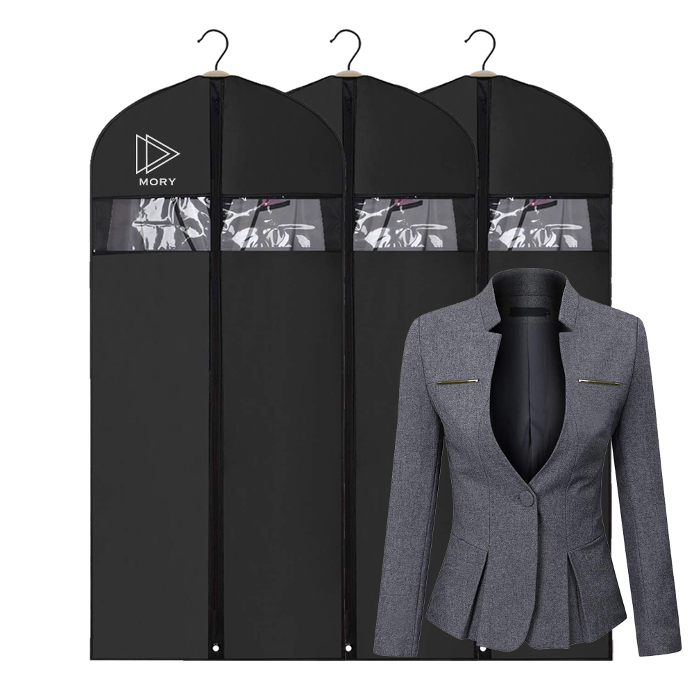 Профессиональное обслуживание и качество, водонепроницаемая одежда с логотипом на заказ, полиэстеровый нетканый чехол для костюма, сумка-тоут, сумки для одежды с молнией