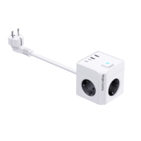 Regleta moderna de 3 tomas de corriente de la UE con 3 tomas de CA, 2 puertos USB y Cable de 1,5 M, enchufe de extensión Universal de corriente nominal de 16A