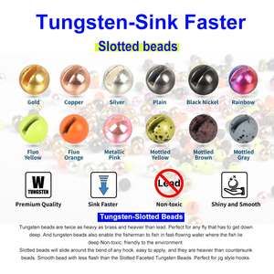 Metallic Nymph Flies Head Cyclops Materiales para atar moscas ranuradas Cuentas de <span class=keywords><strong>tungsteno</strong></span>-Plomos de pesca vendidos por pieza - Product Image 6