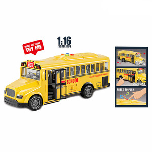 Volante de Juguete para Niños, <span class=keywords><strong>Autobús</strong></span> de Juguete con Luces y <span class=keywords><strong>Música</strong></span>, Vehículos de Juego de Transporte, <span class=keywords><strong>Autobús</strong></span> Escolar con Puerta Abatible - Product Image 2