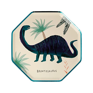 Assiettes en papier jetables personnalisées pour fête d'anniversaire sur le thème des dinosaures, fournitures de fête amusantes, ensemble de vaisselle en papier - Product Image 4