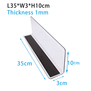 Clear plastic Magnetic Shelf Divider Plastic PET PVC Display <b>Spacer</b> for Closet Pharmacy Retail Shelf - Product Image 2