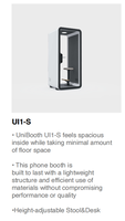 UNIBOOTH Cabines d'intimité insonorisées mobiles pour extérieur, hôtel, salle à manger, salon, en profilé aluminium de précision, durables, design moderne, faciles à assembler
