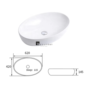 Lavabo sur pied en porcelaine fait main de bonne qualité, surface lisse, vasque à poser en céramique - Product Image 6