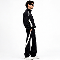 Ensemble de survêtement tendance 2026 en coton grande taille avec logo personnalisé, veste oversize et pantalon léger