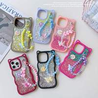 Nouvelle coque de téléphone pour filles avec bracelet, design mignon, compatible iPhone 17, 16, 15, 14, 13, 12, 11