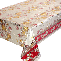 Nappe en PVC imprimée métallique à motif floral 3D en relief, vente chaude de l'usine de Yiwu