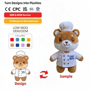 Fabricant de jouets en peluche personnalisés : Ours chef en peluche moelleux, jouets en peluche <span class=keywords><strong>Huggy</strong></span> <span class=keywords><strong>Wuggy</strong></span>, personnalisables pour marques de restaurants - Product Image 1