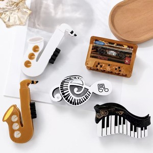 Musical Instrument Acetate Hair Claw Retro Saxophone Piano <b>Note</b> Shape Shark Clip Unique Literary Women Fashion Hair Accessories - Product Image 1