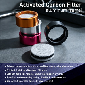 Activated Carbon Filter Aluminum Frame Round Disposable Cigarette Filter Smoke Accessory Modern Style - Product Image 1