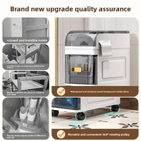 Mueble de Almacenamiento de Plástico de 18 cm con Ranura para Toallas y Ruedas para Baño