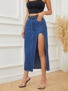 Commerce extérieur Denim Jupe Nouvelle Europe et Amérique Split chat Barbe Denim Jupe Laver Jeans Jupe - Product Image 4
