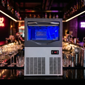 Máquina de Hielo Comercial Eléctrica de Acero Inoxidable, 60 kg/Día, para Hoteles, Hogares, Autos y Uso en Exteriores - Product Image 3