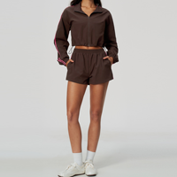 Ensembles de sport pour femmes ARCHNANO, 2 pièces, veste courte zippée, shorts de cycliste, tenues personnalisées avec logo, vêtements de fitness, vêtements de sport