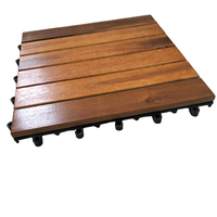 Dalles de terrasse en bois d'acacia de style traditionnel, imperméables, 6 lattes carrées, 12 mm d'épaisseur, certifiées FSC, parquet extérieur
