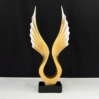 Trophée en résine Aigle Aile d'Ange Or Argent 19x42cm MH-N377