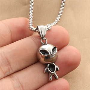 Collar con Colgante de Alien de Acero Inoxidable, Joyería de Moda para Hombre, Diseño de Dibujos Animados 280573 - Product Image 2
