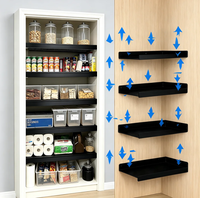 Lot de 5 couvre-étagères en fil métallique noir pour bois, 12x24 pouces, en panneau imperméable de 0,47 pouce d'épaisseur, pour garde-manger