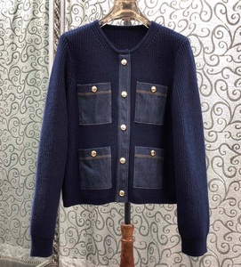 <span class=keywords><strong>Cardigan</strong></span> di alta qualità nuovi abiti 2025 autunno inverno da donna in Denim lavorato a maglia Patchwork manica lunga <span class=keywords><strong>cardigan</strong></span> <span class=keywords><strong>blu</strong></span> <span class=keywords><strong>scuro</strong></span> - Product Image 1