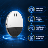 Alarme de porte et de fenêtre à vibration MEINOE130dB avec lumière LED - Détecteur d'intrusion sans fil pour la sécurité à domicile et au bureau CE FCC