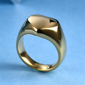 Trendy Classic Minimalist Custom <b>Name</b> Engrave Logo 18K Gold Plated Heart Signet <b>Ring</b> for Women Wedding Party - Product Image 6
