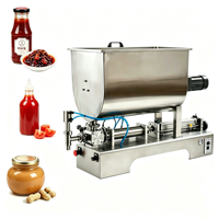 Machine de remplissage semi-automatique horizontale à piston pneumatique pour crème cosmétique, sauce tomate, beurre de cacahuète et pâtes