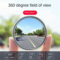 Rétroviseur d'Angle Mort Voiture, Cadre de Haute Qualité, Grand Angle Convexe, Réglable à 360 Degrés, Petit Rétroviseur Rond Auxiliaire