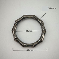 Stok Tersedia Carabiner Bulat Desain Bentuk Bambu 19mm 0.75inch dari Paduan Seng, Pengait Jepret Bulat, Cincin Pegas Bentuk O