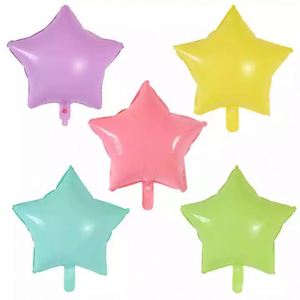 18-Inch Macaron Aluminum Foil Five-Pointed Star and Heart-Shaped for Party <b>Decoration</b> <b>Balloons</b> Wholesale - Product Image 1