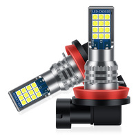 Feu de brouillard LED pour voiture, feu de conduite avant de couleur blanche/jaune H8 H9 H11 H16JP 3030 24SMD feu de jour
